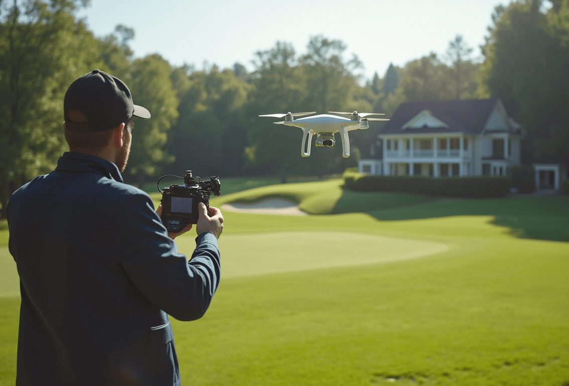 Pilote drone golf captation vidéo