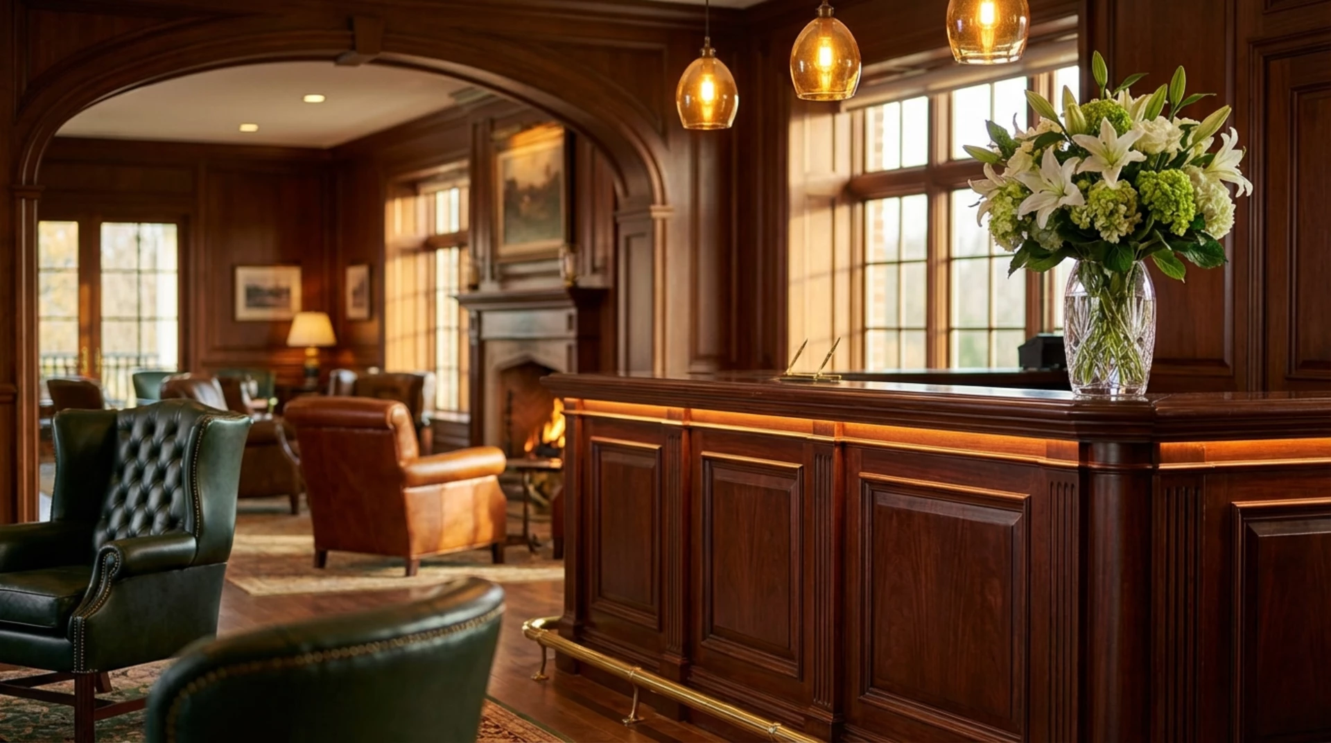 Réception clubhouse golf de luxe