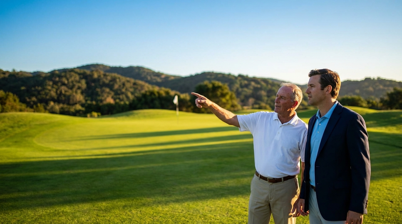 Golfeur et conseiller sur le parcours
