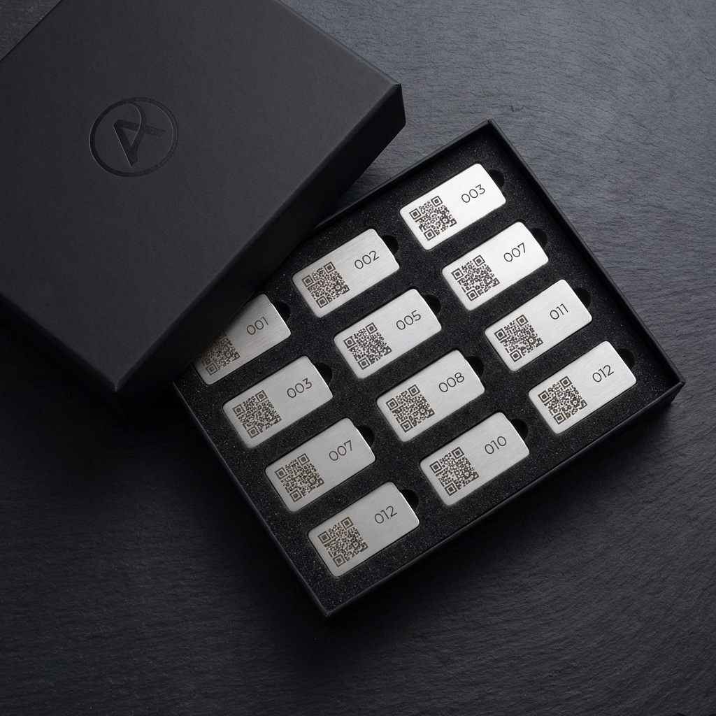 Kit livraison Skytee — plaques QR aluminium par trou