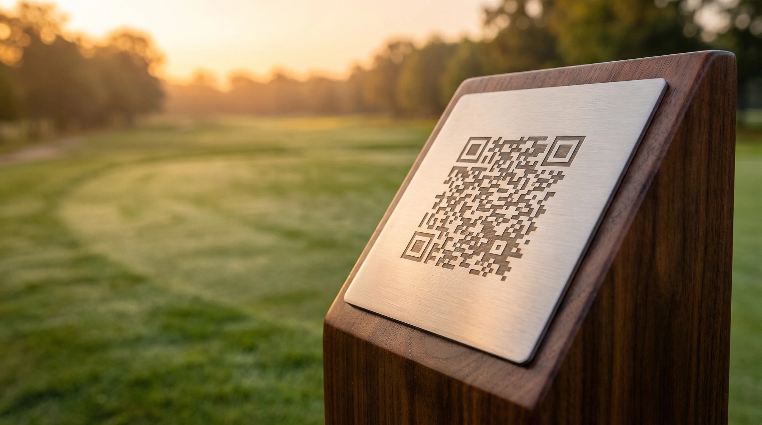 QR code sur piquet de golf aluminium